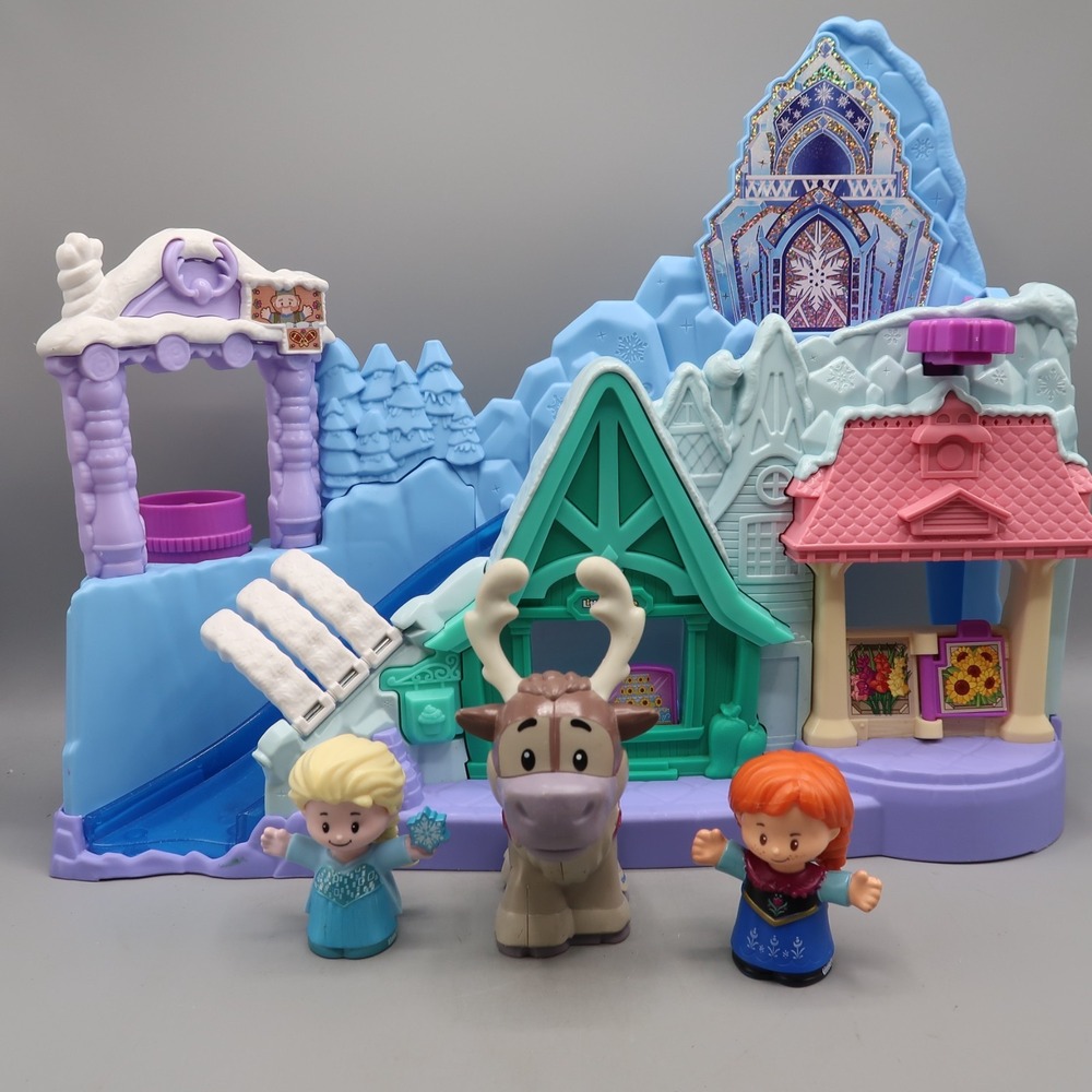 Disney Little People Frozen Arendelle Slide Playset Blue Ice Castle w figures